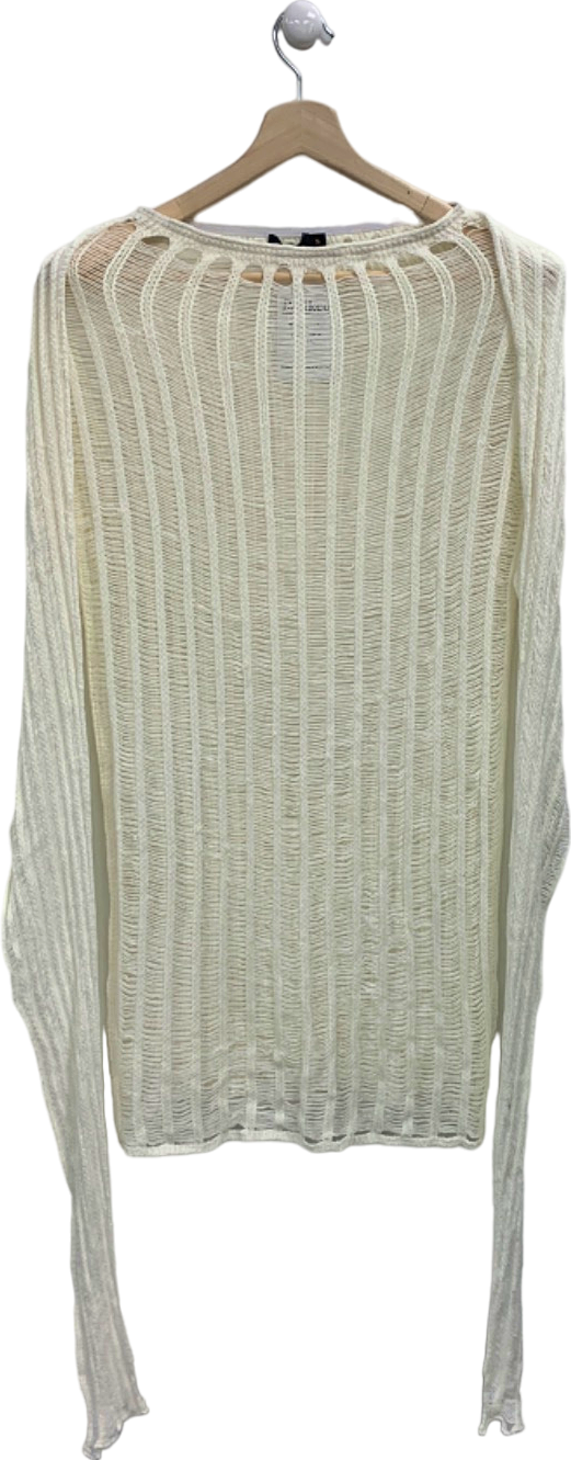 Mars The Label Ivory Long Sleeve Knitted Top UK S