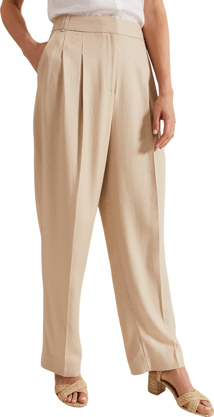 Phase Eight Beige Linen Blend Addison Pleat Front Trouser BNWT UK 8