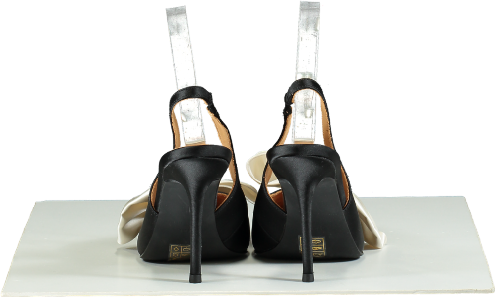 Karen Millen Black Bow Kitten Heel Slingback UK 5 EU 38