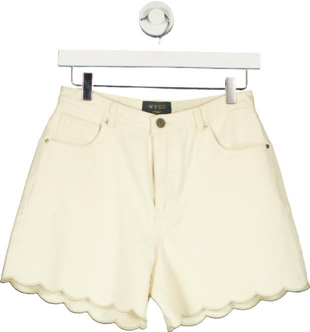 WYSE LONDON Ivory Ruby Scalloped Shorts UK 8