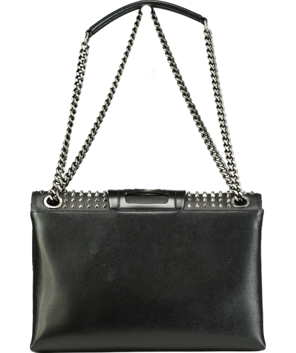 HOGAN Black Studded leather Fold Shoulder Bag