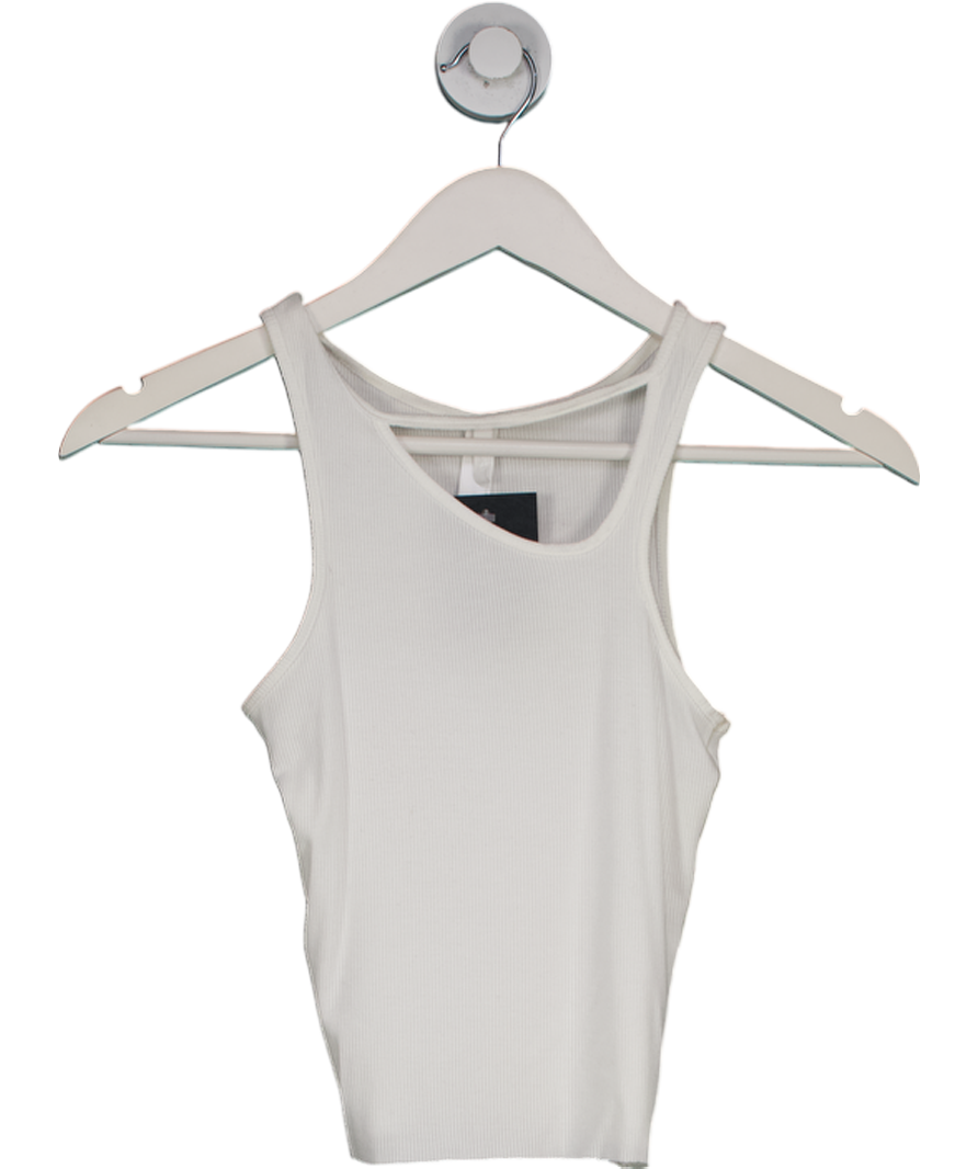 SKIMS White Ribbed Cross Strap Tank Top UK S