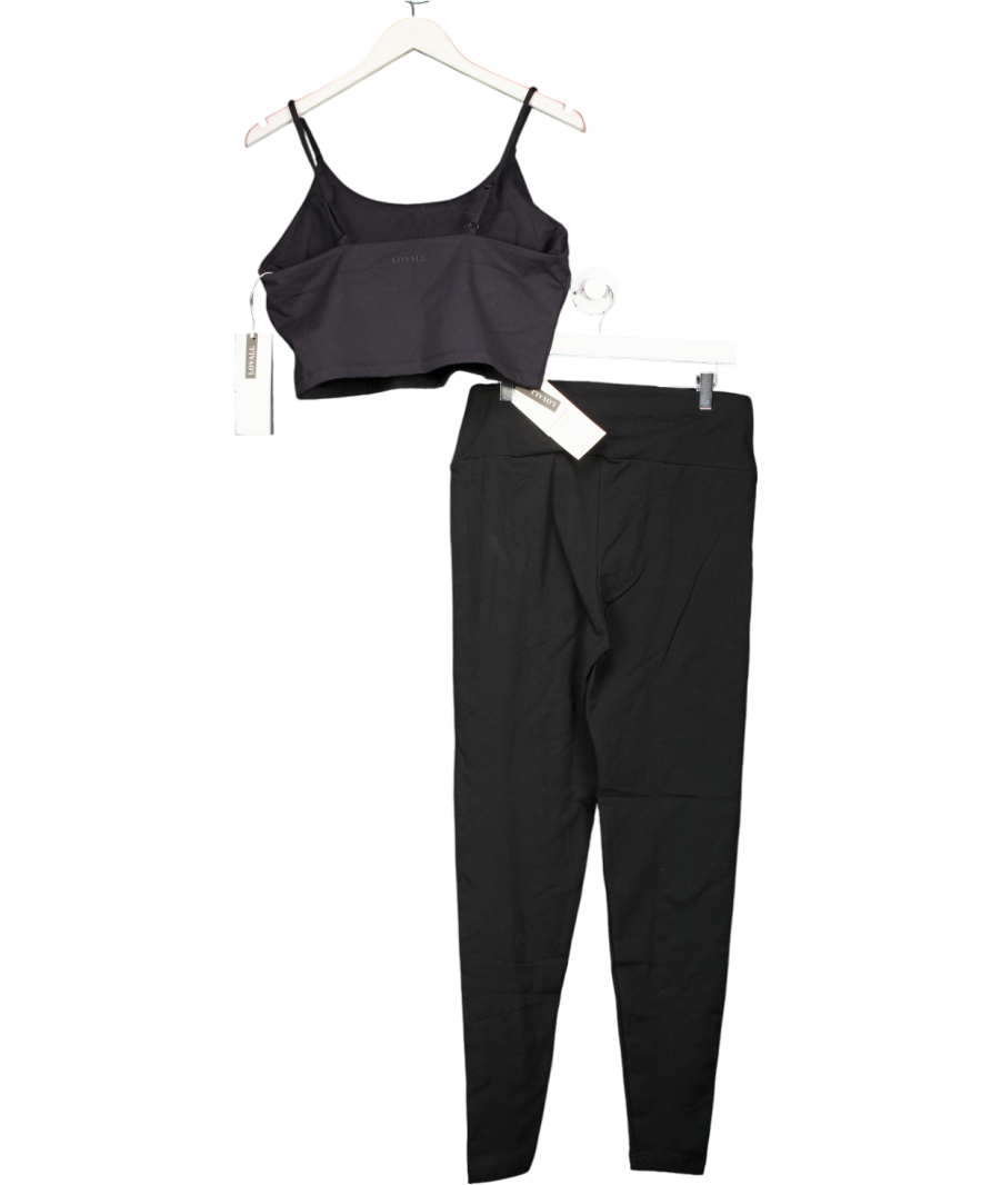 Lovall Black Revitalise High Waisted Leggings And Sports Bra Set UK 18