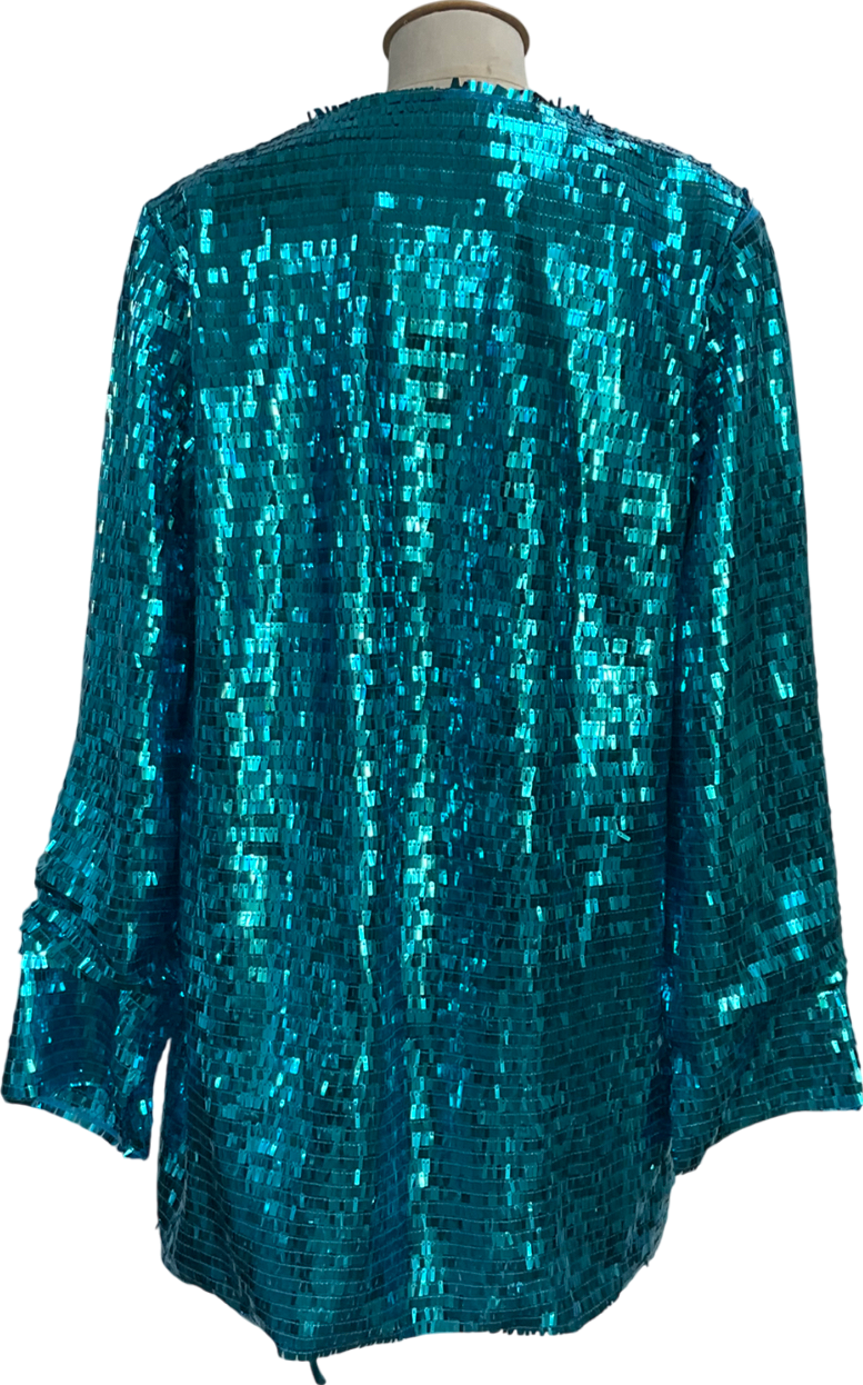 Tojhā Blue Fiore Sequin Dress UK 10