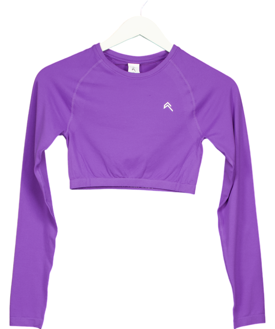 Oner Active Purple Effortless Seamless Long Sleeve Crop Top UK S