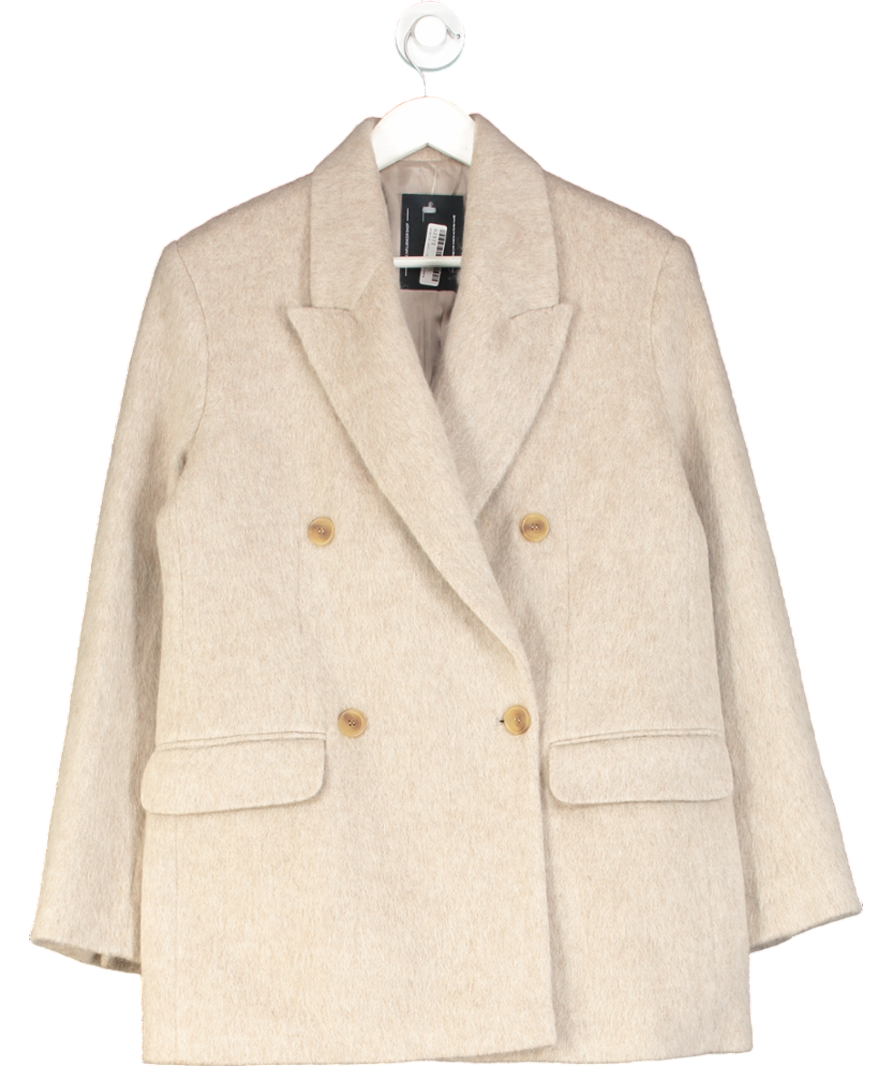 Arket Beige Brushed Wool Blazer Light Mole UK 8