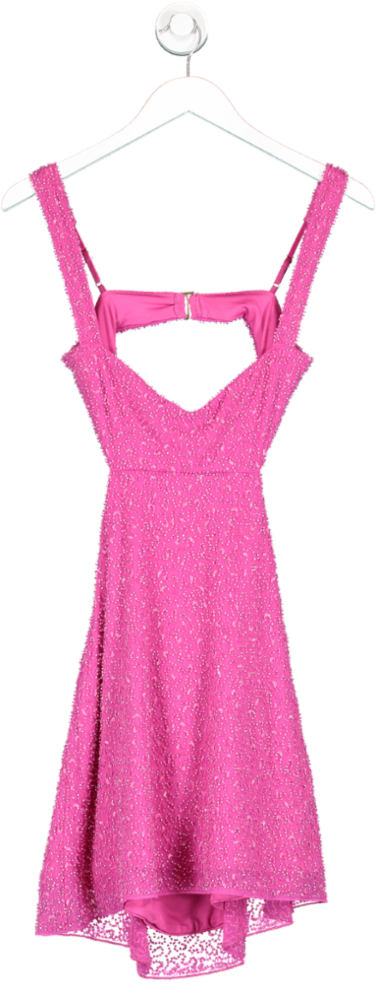 Oh Polly Pink Embellished Cut Out Mini Dress Fuchsia UK 8