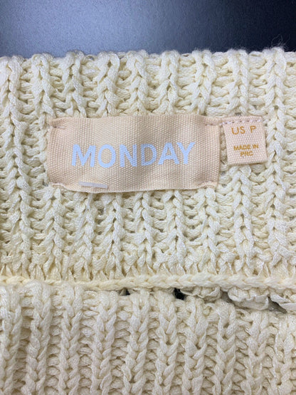 Monday Cream Crochet Knit Skirt Size P