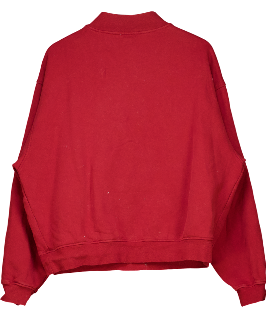 4th & Reckless Red Gilly 1/4 Zip Sweater UK XL