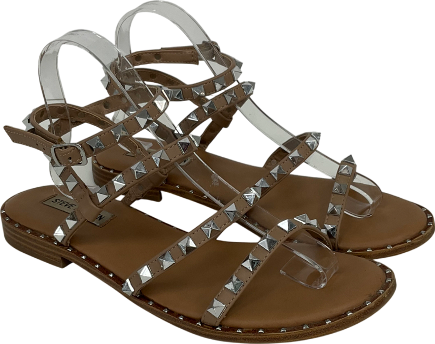 STEVE MADDEN Beige Travel rockstud Sandals UK 6.5 EU 39.5 👠