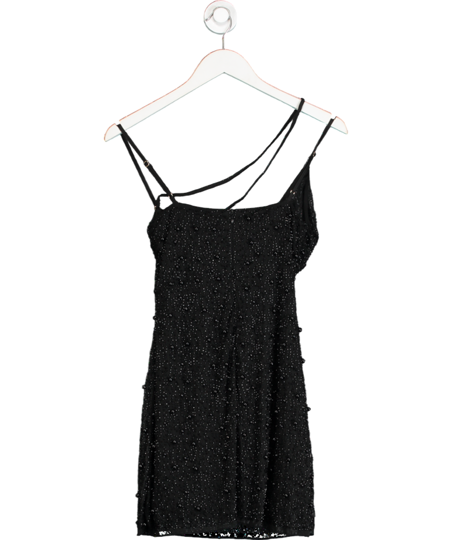 Oh Polly Black Soho Embeliished Assymetircal Corset Mini Dress UK 8