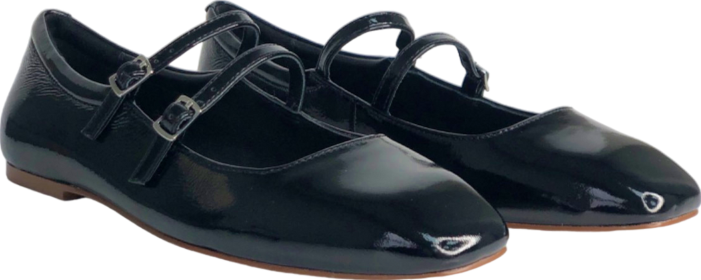 Mint Velvet Black Patent Ballet Pumps UK 5 EU 38