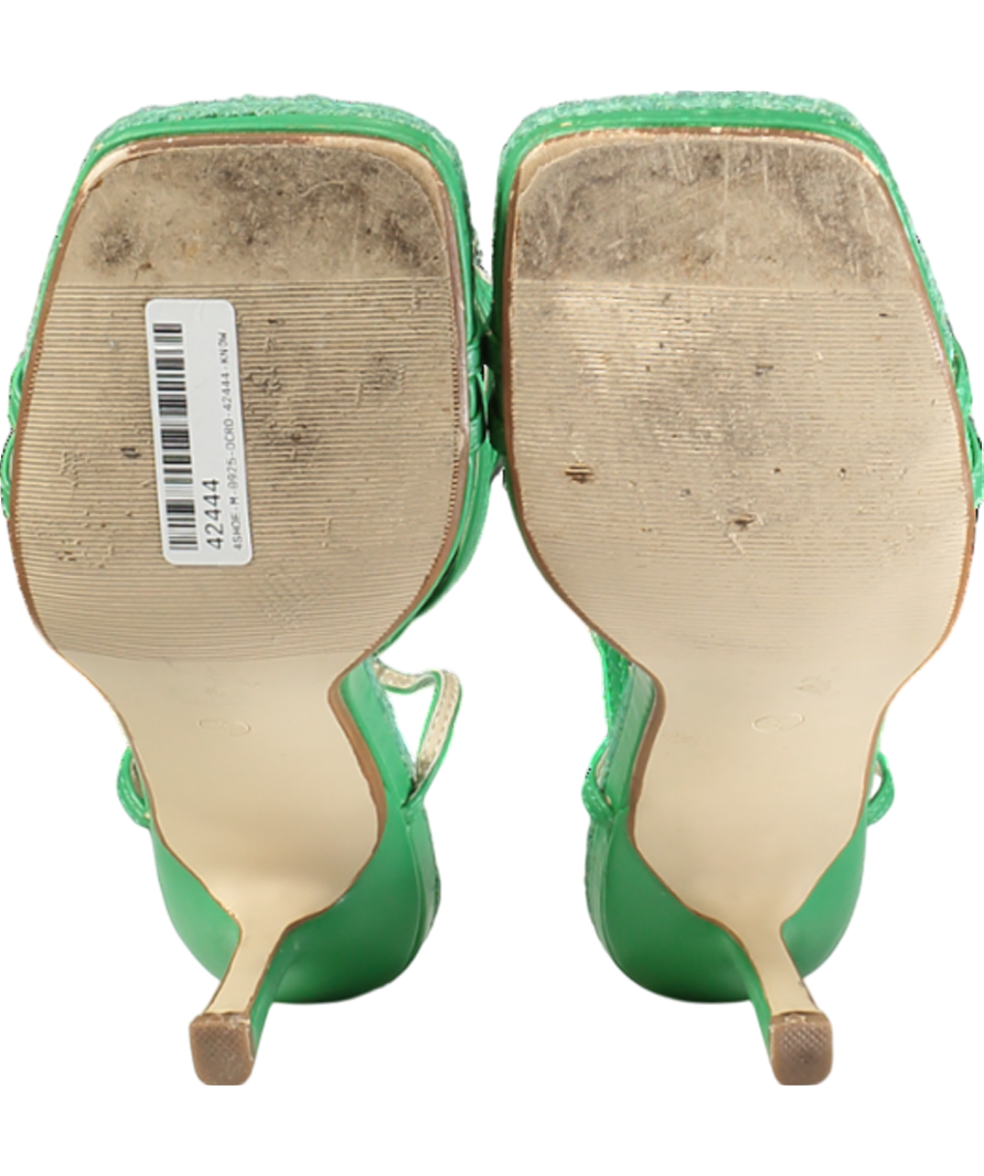 Missguided Green Straw Lace Up Heels UK 5 EU 38 👠