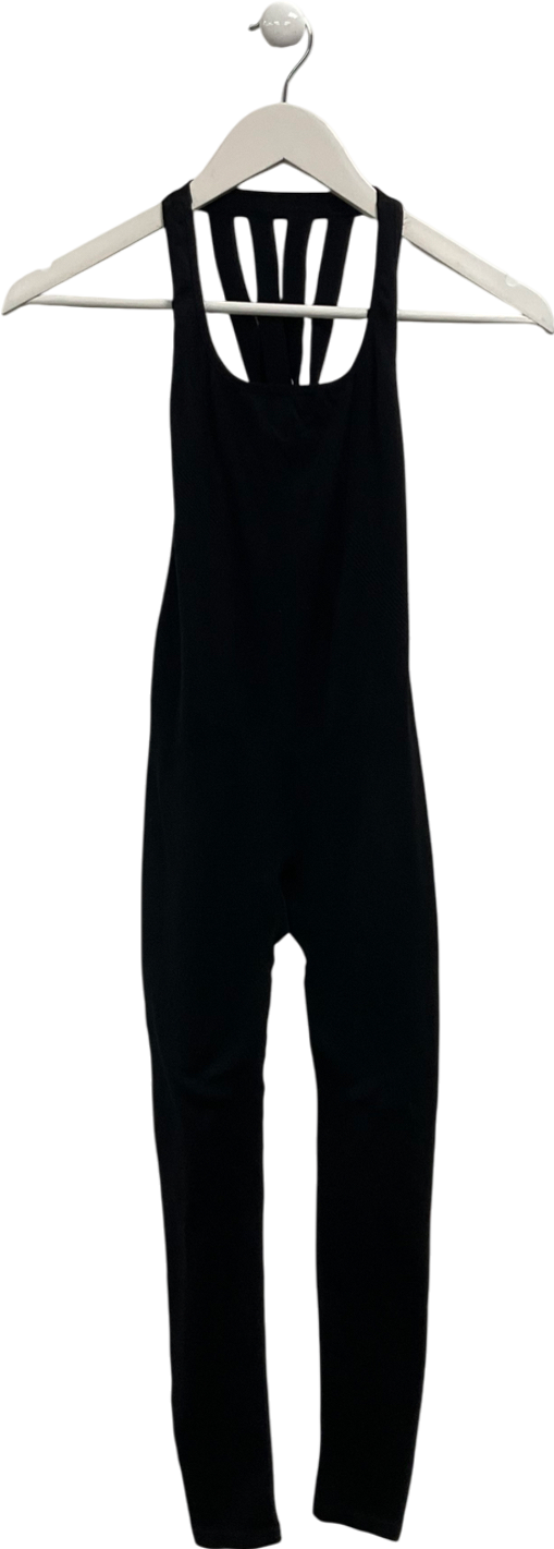 Stradivarius Black Seamless Sporty Jumpsuit UK S