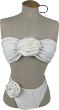Six Stories White Rose Bikini Set UK 10