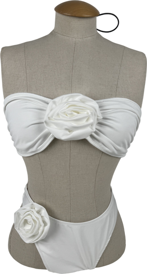 Six Stories White Rose Bikini Set UK 10