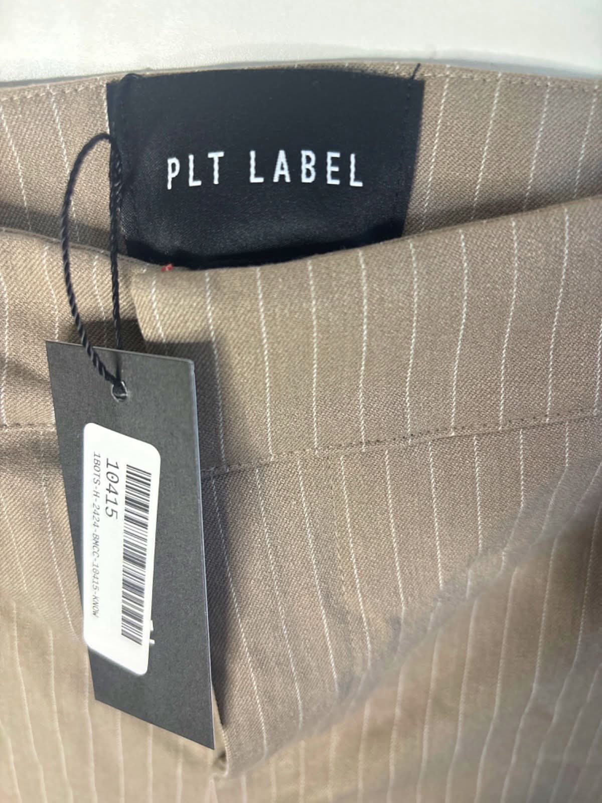 PLT Label Beige Pinstripe Trousers W14