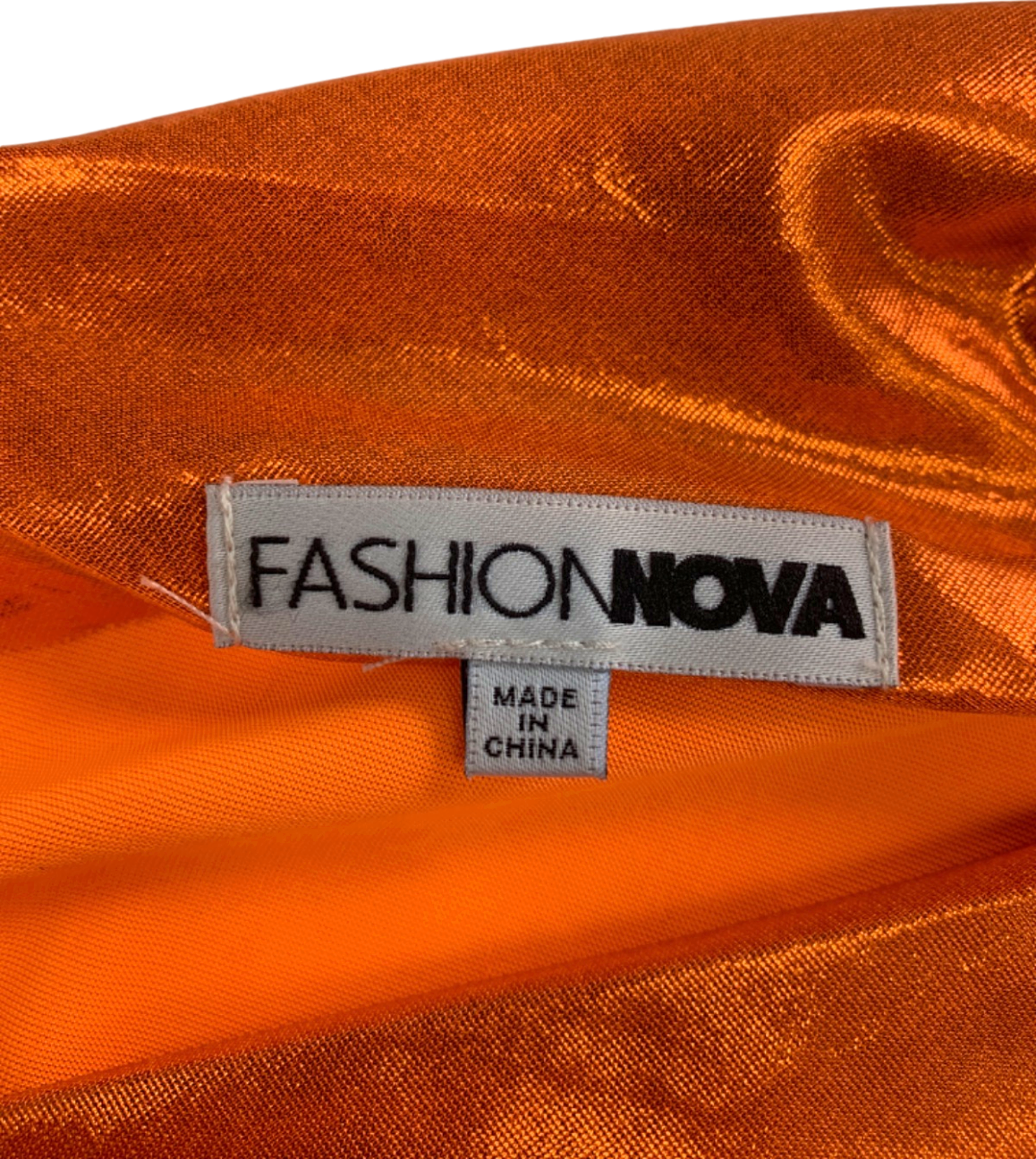 Fashion Nova Orange One Shoulder Dress S