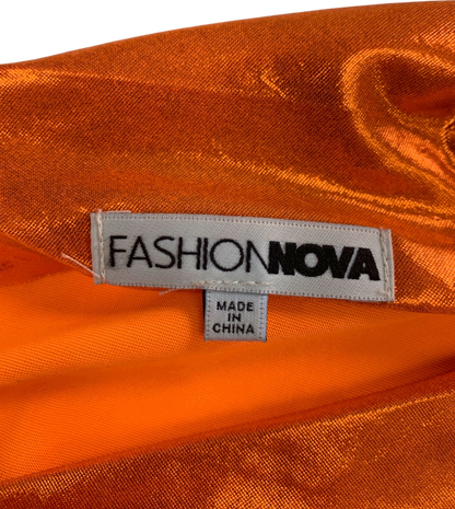 Fashion Nova Orange One Shoulder Dress S