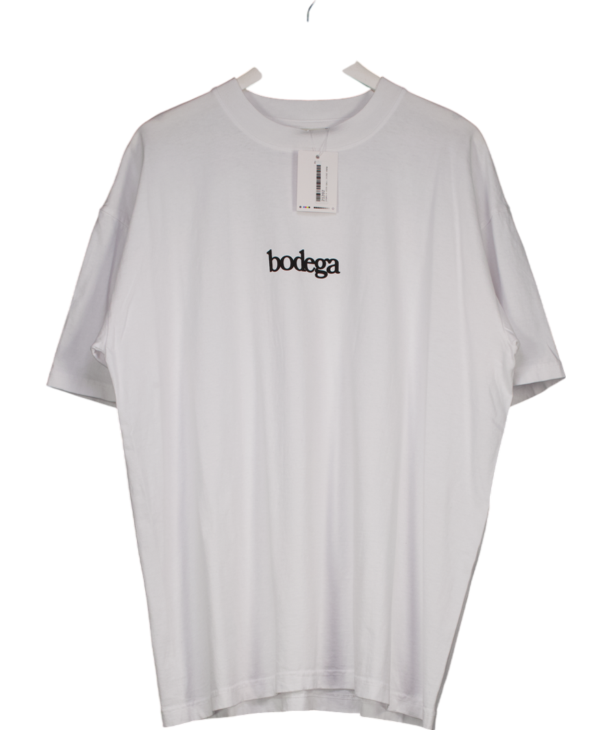 bodega White Logo Print T-shirt UK XL