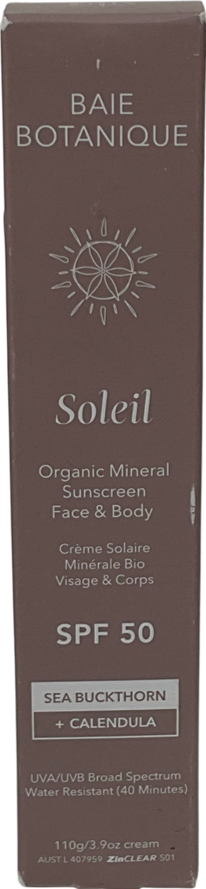baie botanique Organic Face & Body Sunscreen Spf50 110g