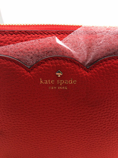 Kate Spade red pebbled leather scallop detail crossbody bag