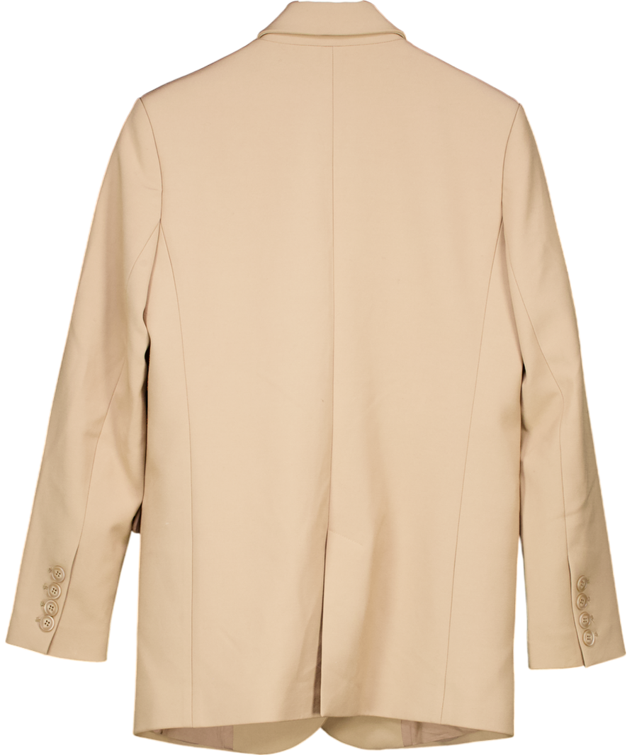 BOA Beige Relaxed Single Breasted Blazer UK XS