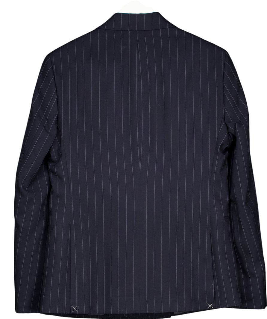 Moss Blue Slim Fit Navy Stripe Suit UK 38" CHEST