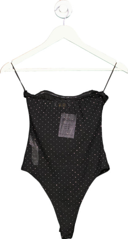 Quiz Black Embellished Bodysuit UK 8