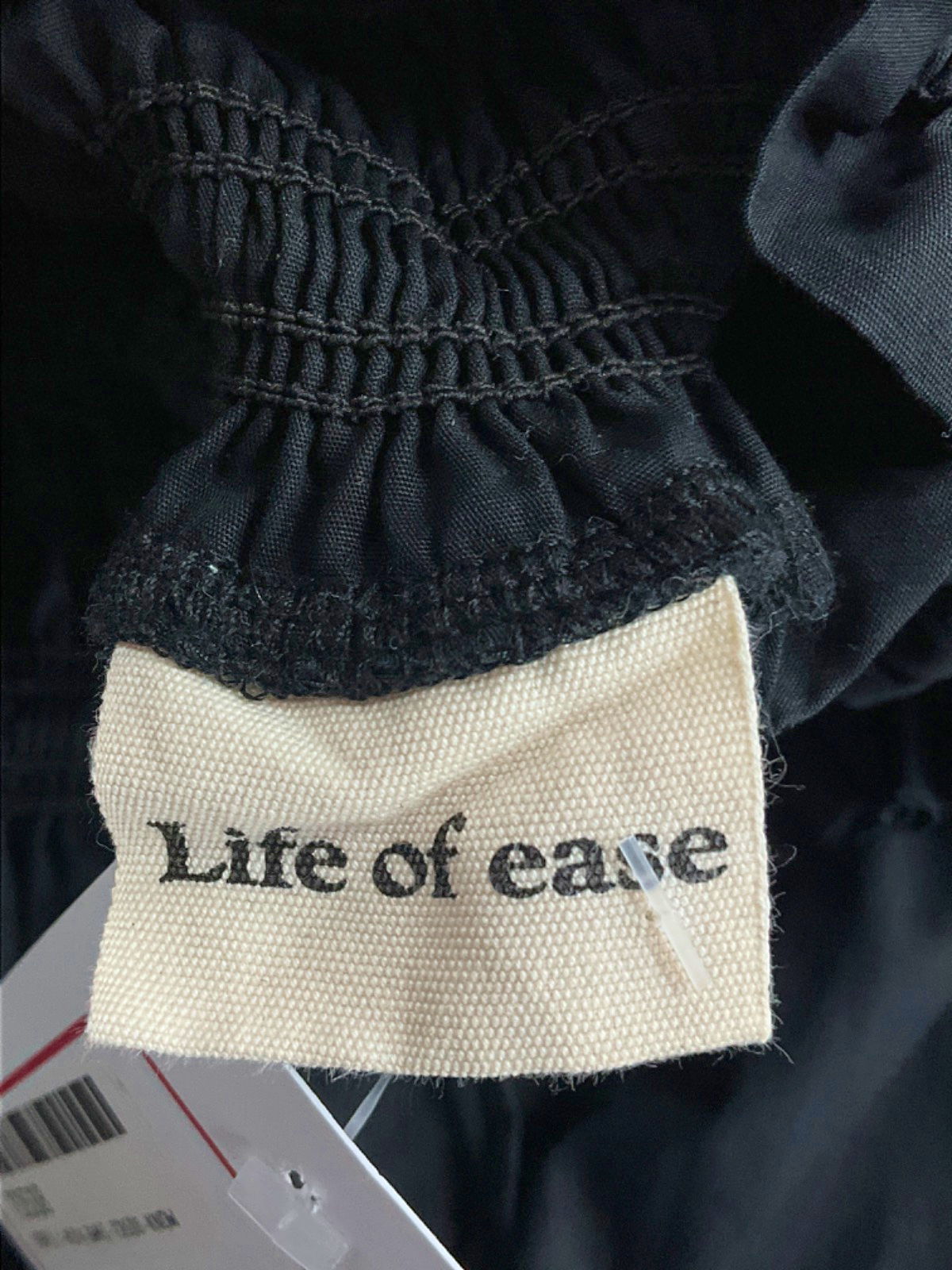 Life of Ease Black Smocked Midi Dress UK S