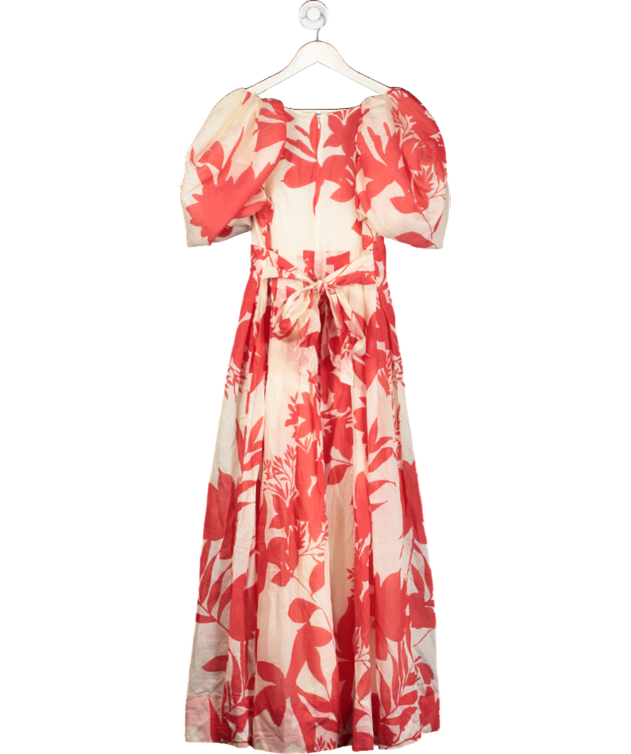 & Other Stories Red Voluminous Pleated Detail Maxi Dress UK 8