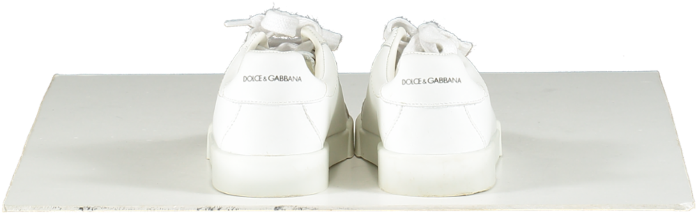 Dolce & Gabbana White Leather Portofino Logo Trainers UK 8.5 EU 26 👼