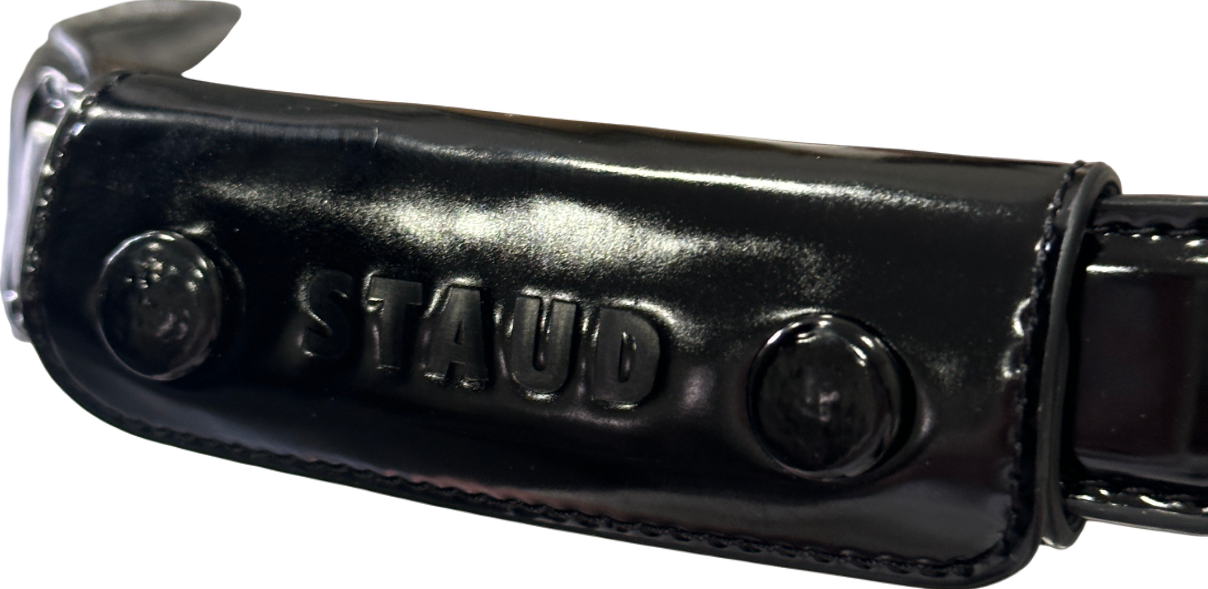 Staud Black Good Night Moon Logo-debossed Bag