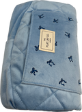 The Flat Lay Co. Drawstring Flat Lay Makeup Bag - Ditsy Bows Blue Embroidered Velvet One Size