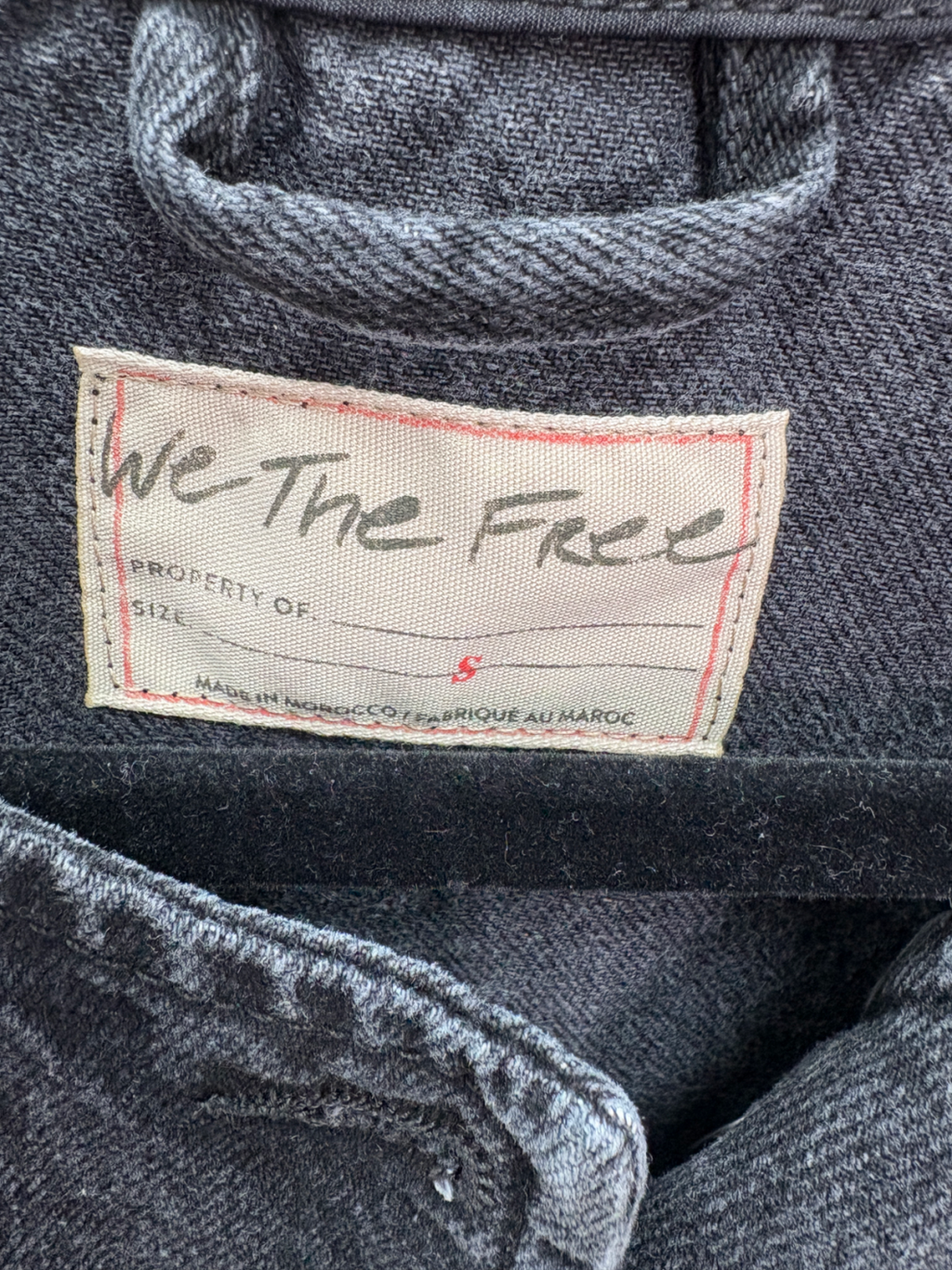 We The Free Black Denim Waistcoat UK S