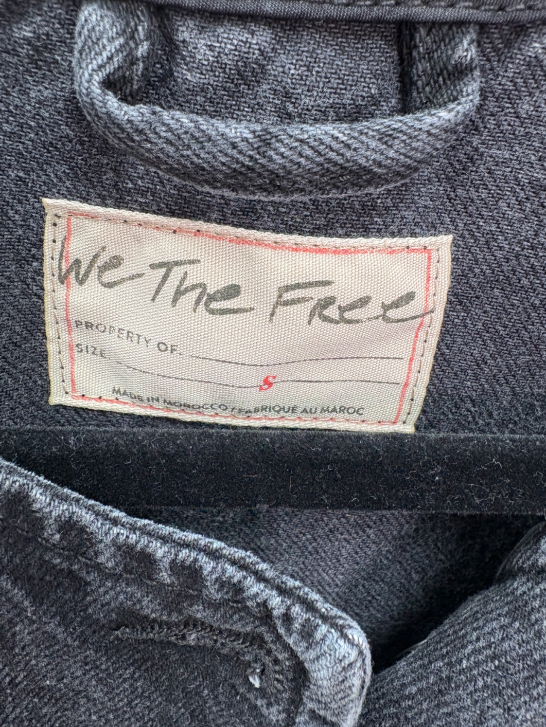 We The Free Black Denim Waistcoat UK S