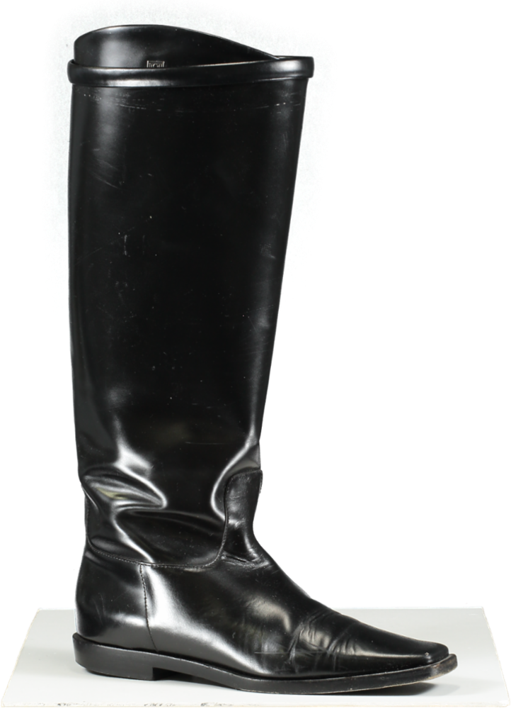 Totême Black The Riding Leather Knee Boots UK 6 EU 39 👠