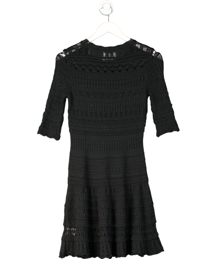 Isabel Marant Black Abril Knitted Cotton Minidress UK 8