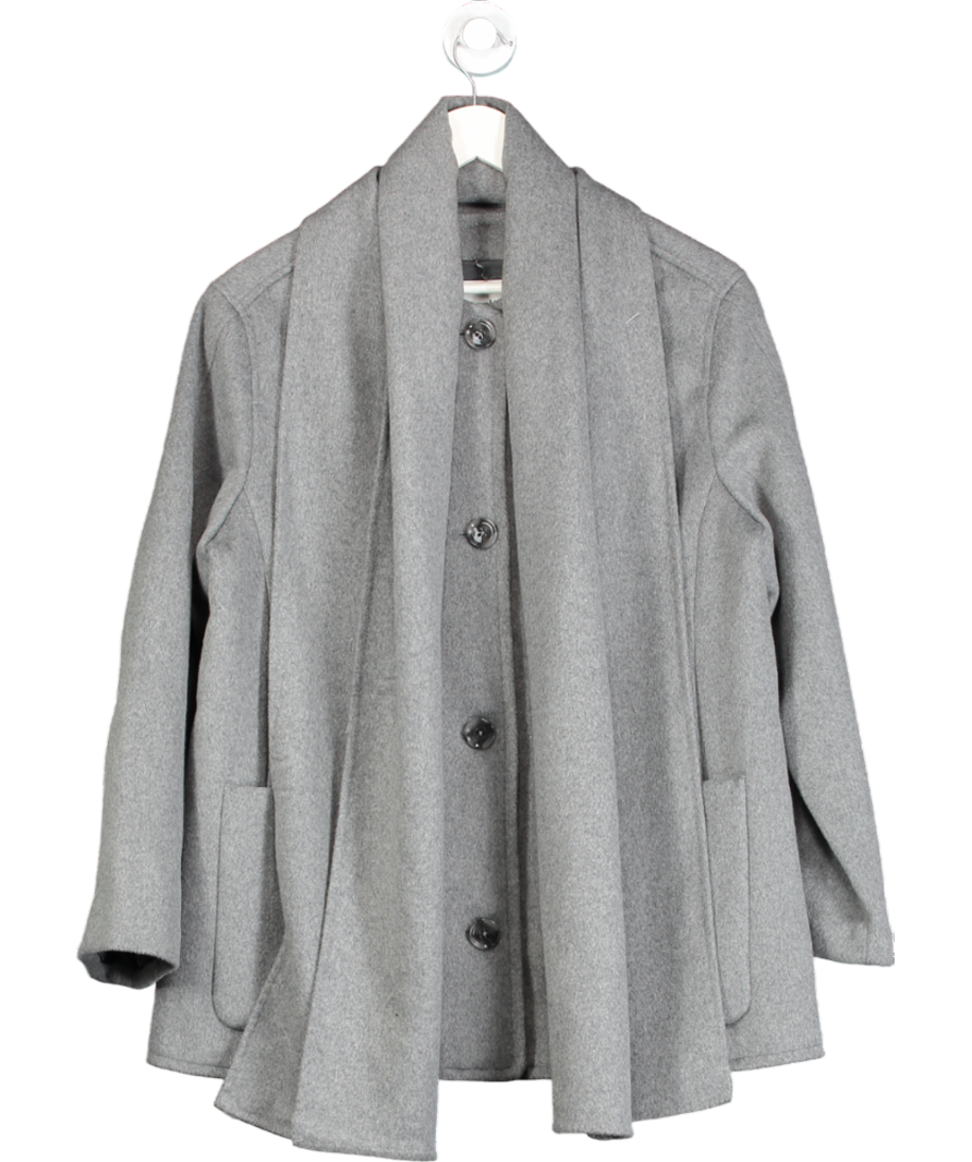 Abercrombie & Fitch Grey Removable Scarf Wool Blend Short Coat UK M