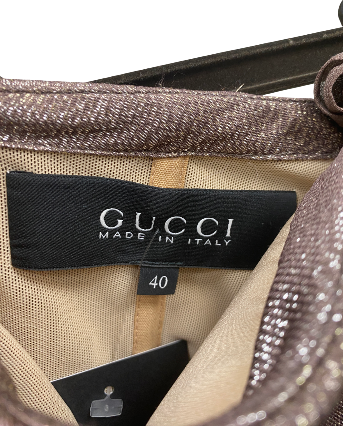 Gucci Metallic Side Draped Gown UK 8