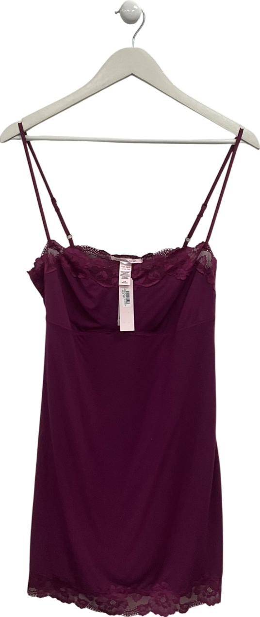 Victoria's Secret Purple Modal Straight Neck Slip Dress UK L