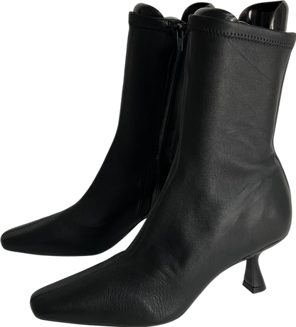 Next Black Leather Premium Ankle Sock Boots UK 5 EU 38 👠