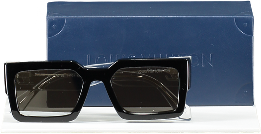 Louis Vuitton Black Lv Logo Clash Mirror Square Sunglasses in Case