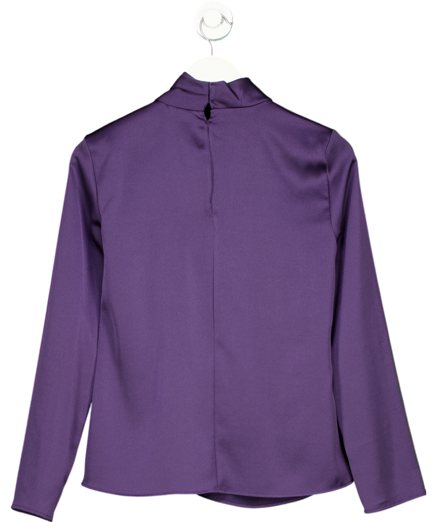 MANGO Purple High Neck Blouse UK 8