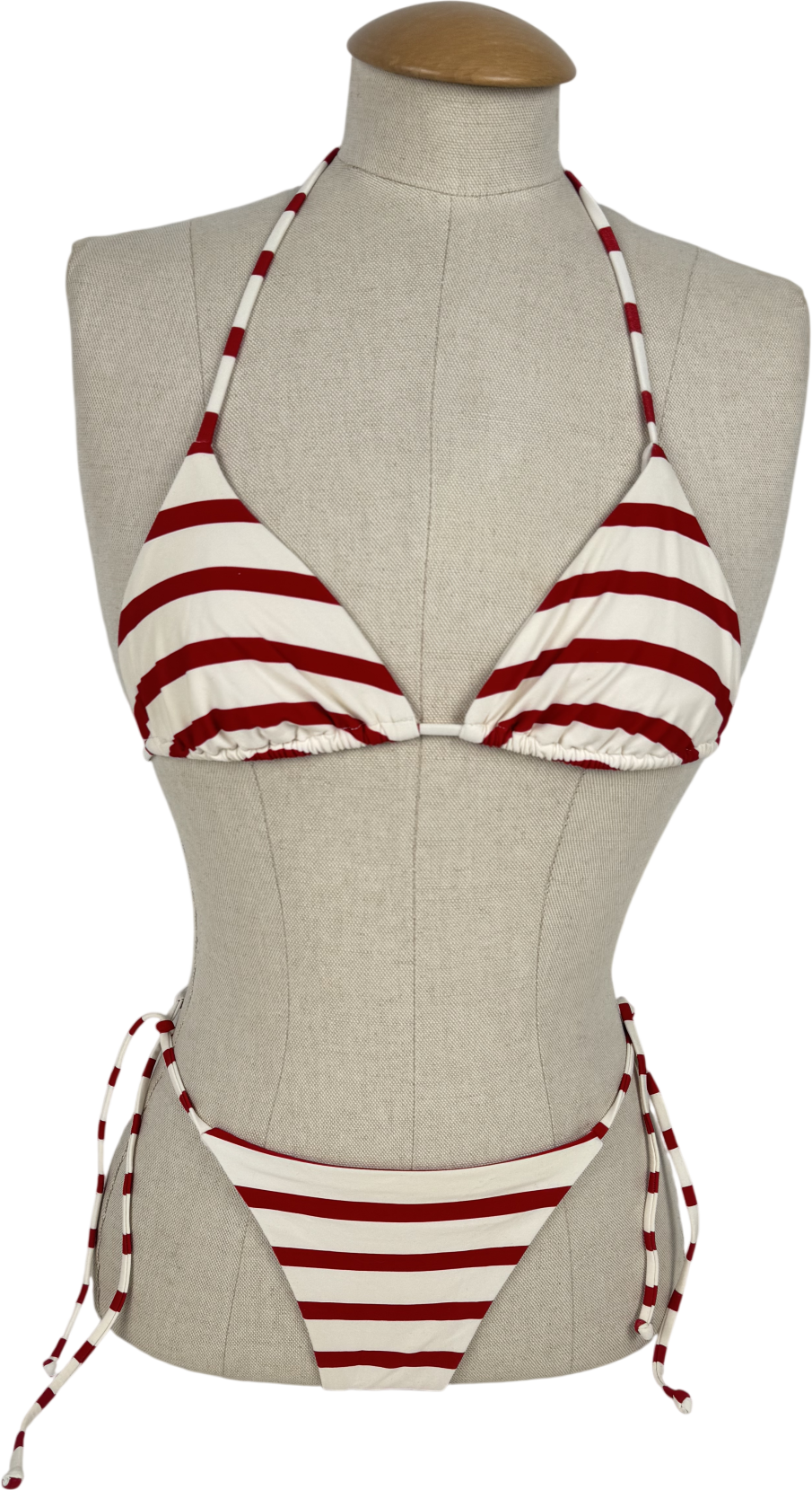 WeWoreWhat Red And White Striped Bikini Set UK S