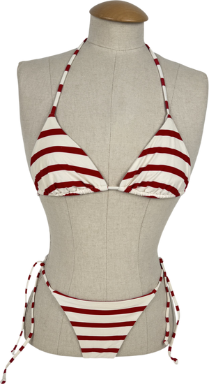 WeWoreWhat Red And White Striped Bikini Set UK S