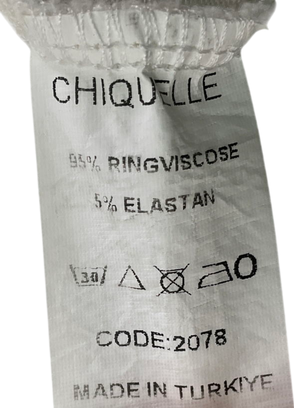 Chiquelle White Jersey Long Sleeve Top UK S