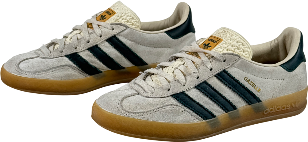 ADIDAS Originals  130 Gazelle Indoor Trainers - Cream White / Collegiate Green UK 4 EU 37 👠