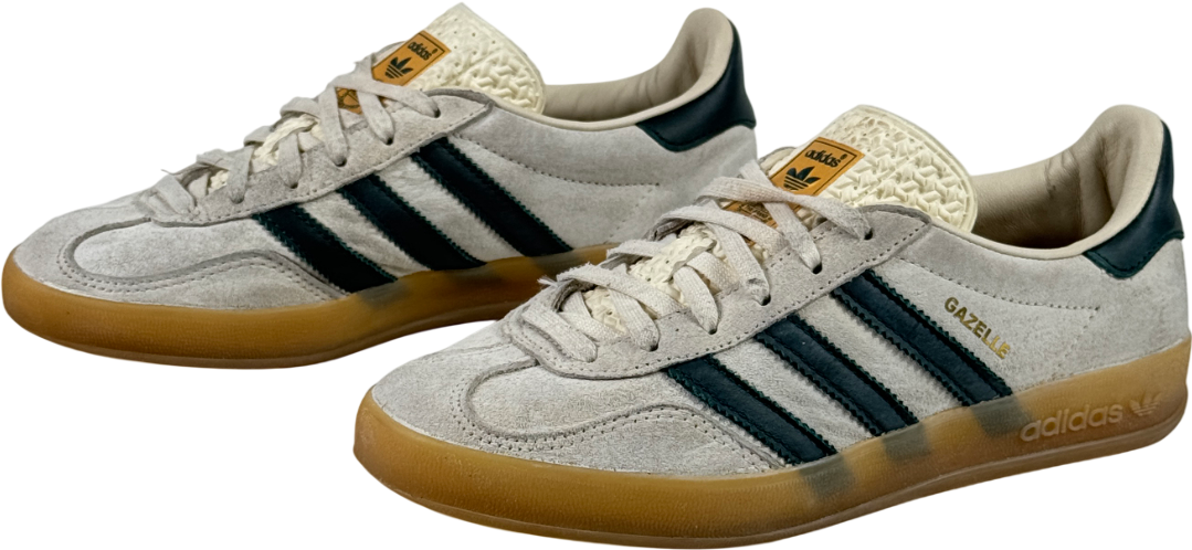 ADIDAS Originals  130 Gazelle Indoor Trainers - Cream White / Collegiate Green UK 4 EU 37 👠