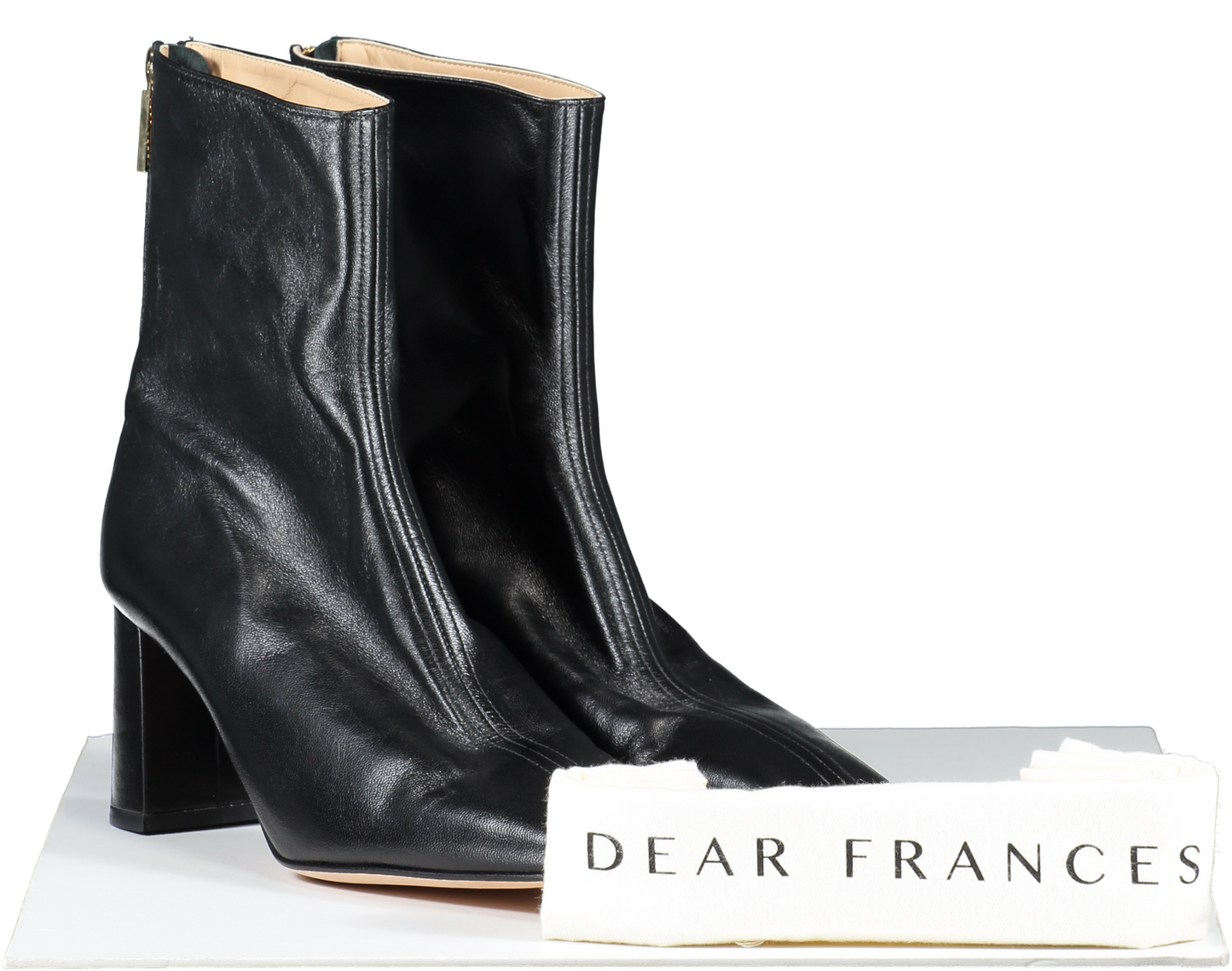 dear Francis Cube Boot, Black Smooth Leather Ankle Boots UK 6 EU 39 👠